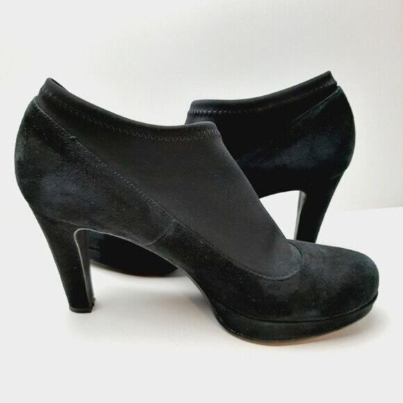 RON WHITE Italy Suede Low Platform Stiletto Heel Slip-on Shoes Sz 9.5 - Picture 10 of 15